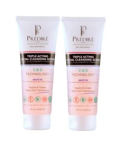 Predire Paris 2.53oz Triple Acting Facial Cleansing Scrub Set Infused With CBD Oil Women Skincare Sets
